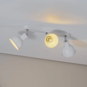 SOLLUX LIGHTING Plafoniera Elba, 40 cm, a 3 luci, bianco, metallo, E27