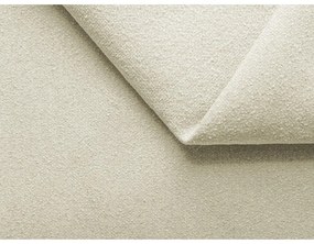 Poggiapiedi componibile color crema con rivestimento in bouclé Ailani – Makamii