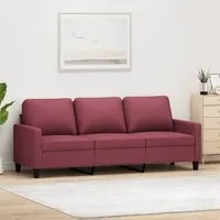 Divano a 3 Posti Rosso Vino 180 cm in Tessutocod mxl 130663