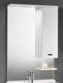 Specchio contenitore con illuminazione Rimini L 70 x P 18.5 x H 108 cm lucido bianco