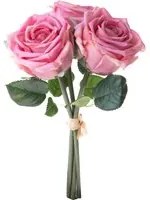 Set 2 Bouquet Artificiali Rose con 3 Fiori 30 cm Natale Touch