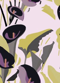 Élitis Carta da parati Arum - Violett /Ocker