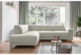 Divano angolare beige allungabile e con contenitore (penisola a sinistra/a L) Classy Sophie – Miuform