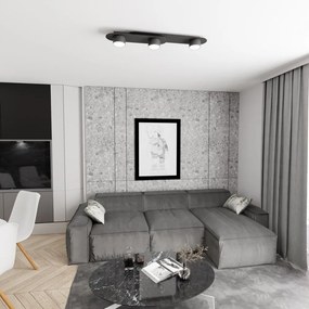 Lampada da soffitto in acciaio STILO 3 nera da interno 3xGX53 Colore del corpo Nero