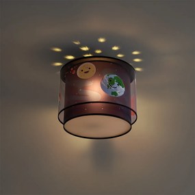 Plafoniera per bambini nera con astronave e stelle - Harrie nello spazio