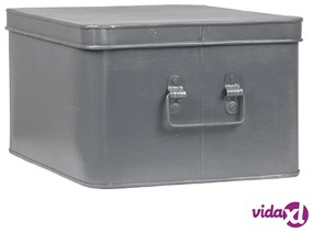 LABEL51 Scatola Portaoggetti Media 35x27x18 cm XL Grigio Anticato