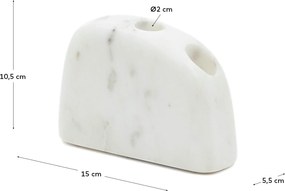 Kave Home - Candelabro medio Signe in marmo bianco 10 cm