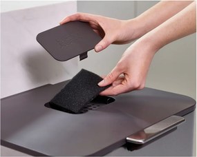 Bidone in acciaio grigio per rifiuti differenziati 40 l Totem Compact - Joseph Joseph