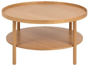 Tavolino rotondo in colore naturale con effetto rovere ø 80 cm Banbury - Actona