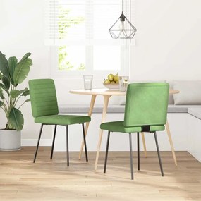 Sedie Da Pranzo 2 Pz Verde Chiaro İn Velluto /