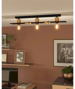 Plafoniera Bramerton nero IP20, 3XE27