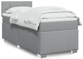 Giroletto A Molle Con Materasso Grigio Chiaro 90x200 Cm Tessuto /