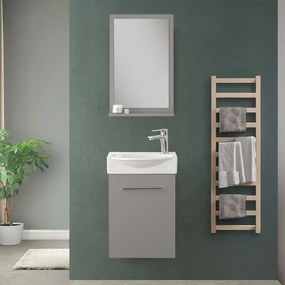 Mobiletto bagno sospeso 39 cm mini salvaspazio grigio 1 anta Elys