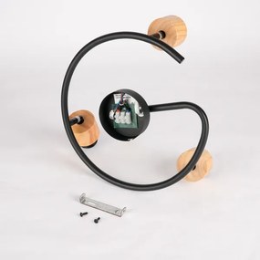 Brilagi - Faretto orientabile BASKLITE 3xE27/15W/230V, finitura legno di hevea/nero