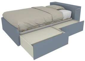 864CK - Letto cameretta 120x190  singolo con elemento contenitore in testata e cassettoni scorrevoli