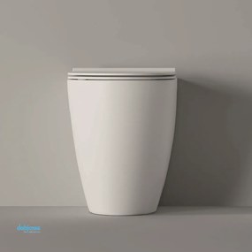 Alice Ceramica "Form" Wc Da Terra Filo Muro Bianco Lucido Senza Brida