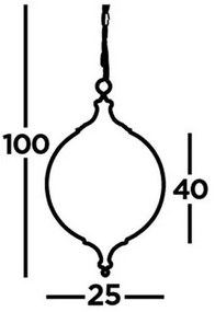 Searchlight 3051AB - Lampadario a sospensione con catena VULCAN 1xE27/60W/230V
