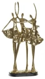 Statua Decorativa DKD Home Decor 25 x 9,8 x 44,5 cm Nero Dorato Ballerina Classica Romantico