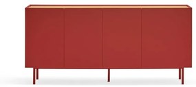 Cassettiera bassa rossa effetto rovere 165x78 cm Arista - Teulat