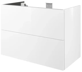 Mobile da bagno sotto lavabo SENSEA Neo laccato lucido L 90 x H 64 x P 48 cm 2 cassetti, lavabo non incluso