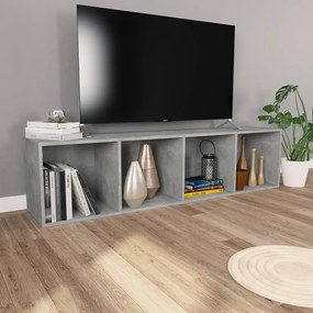 Libreria/Mobile TV Grigio Cemento 36x30x143 cm in Multistrato