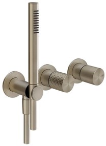 Parte esterna miscelatore doccia a parete due vie senza parte incasso doccetta brass brushed intreccio 70138 Gessi