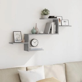 Scaffale A Muro Grigio Cemento 104x15x49 Cm İn Truciolato /