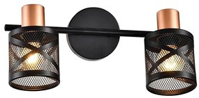 Prezent 75468 - Faretto da parete ANTARES 2xE14/40W/230V nero/rame