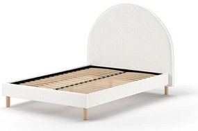 Letto singolo imbottito bianco con griglia 140x200 cm MOON - Vipack