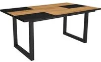 Tavolo da pranzo 8 posti 167x90 cm con gambe in legno a U stile moderno colore Rovere e Nero