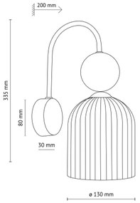 Applique SOPHIA 1xE14/10W/230V nero/verde/beige fumé