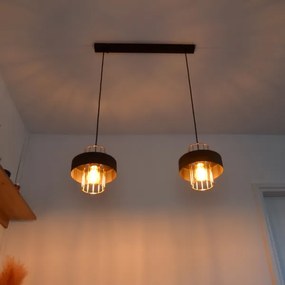 Lampadario LED a sospensione con filo VOLTA 2xE27/15W/230V nero/oro