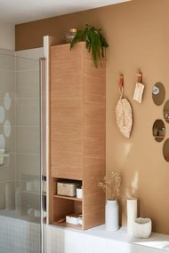 Colonna per mobile bagno Natural SENSEA 1 cassetto 1 anta P 32 x L 40 x H 165 cm marrone laccato legno