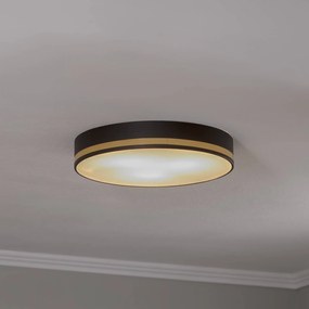 Argon Plafoniera Amore, strisce dorate, nero, Ø 45 cm