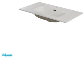 Lavabo Da Incasso "Cherry" In Ceramica 90x47 Finitura Bianco Lucido