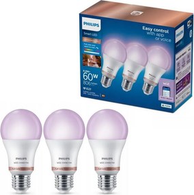 Confezione da 3 lampadine LED RGB dimmerabili Philips SMART A60 E27/8,8W/230V 2200-6500K