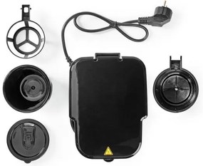 Nedis KACM310FBK - Macchina da caffè per una tazza da 0,42 L con timer e tazza da viaggio
