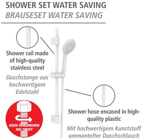 Set doccia bianco in acciaio inox 70 cm Watersaving - Wenko