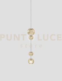 Oto sospensione pead ambra rigadin nickel satinato 1 luce attacco g9