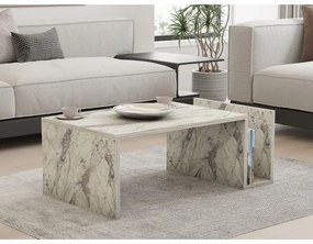 Tavolino da salotto MONEL, finitura effetto marmo grigio