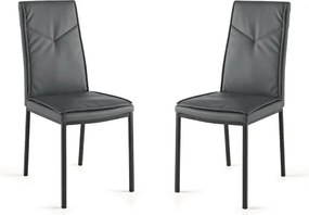 Sedia ecopelle da pranzo Antracite - VIVIENNE 2 sedie