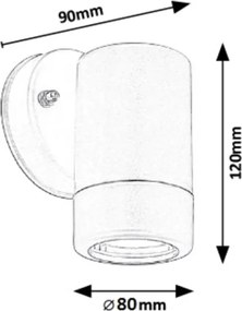 Rabalux 8832 - Applique da esterno MEDINA 1xGU10/10W/230V IP44