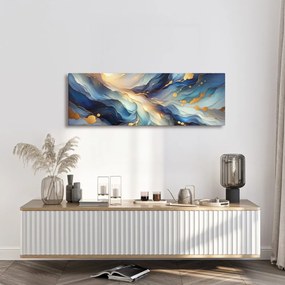Quadro su tela – Flusso blu e dorato