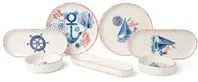 Set 14 pezzi tavola in ceramica con dettagli mare