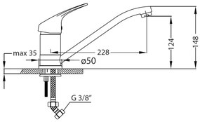ALVEUS SETA259 - Lavello da cucina BASIC + miscelatore per lavello RIVIERA 14,8 cm satinato/cromo