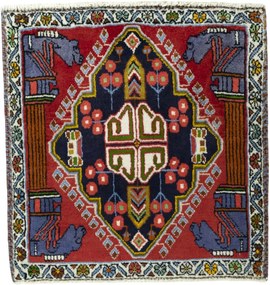 Shiraz Tappeto 60 x 60 Rosso (Iran) Annodato A Mano