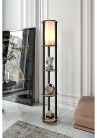 Lampada da terra con ripiani 1xE27/40W/230V 150 cm nero/marrone