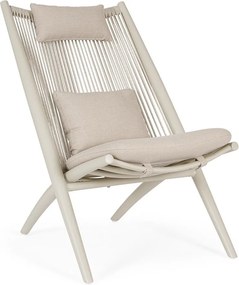 Poltrona da esterno beige in metallo Aloha – Bizzotto