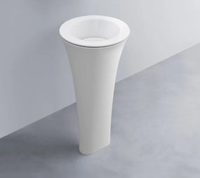 Cielo amedeo lavabo tondo freestanding senza troppopieno in ceramica bianco lucido