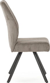 Set di 2 sedie da pranzo in velluto a coste grigio chiaro Anibal - Marckeric